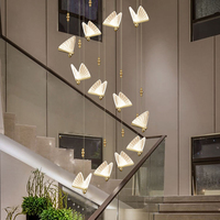 Nouvelle lampe suspendue LED en acrylique en forme de papillon, style nordique moderne, décoration intérieure, salon, salle à manger