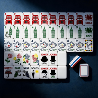 Tuiles de Mahjong Pliables de Luxe Modernes pour Amateurs de Culture Britannique, 160 Tuiles Acryliques Américaines à 5 Couches pour Collection et Cadeau