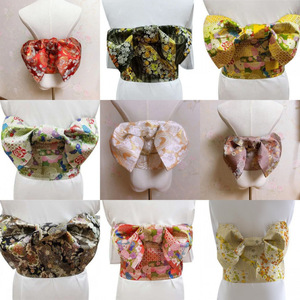 Accessoires et accessoires de mode intérieure pour femmes : Peignoir kimono style japonais, ceinture à motif gaufré, nœud de tête, ceinture de taille - Product Image 2