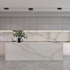 Piedra de cuarzo artificial pulida Goldtop 5069 Calacatta <span class=keywords><strong>Noval</strong></span> BY, losa impermeable para encimeras de dormitorio de cocina, respetuoso con el medio ambiente - Product Image 5