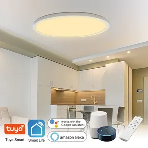 Luz LED de techo con control remoto y sensor superdelgado redondo para interior de oficina en casa inteligente moderna