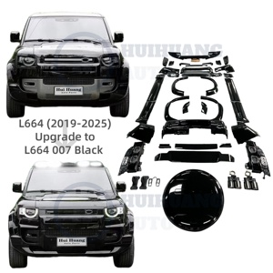 Piezas de parachoques de coche para <span class=keywords><strong>Land</strong></span> <span class=keywords><strong>Rover</strong></span> <span class=keywords><strong>Defender</strong></span> 90/110 L663 2020 2021 <span class=keywords><strong>2022</strong></span> 2023 2024 2025 Facelift a 007 modelo piezas negras brillantes - Product Image 1