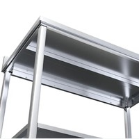 Table de travail carrée en acier inoxydable 304 de qualité alimentaire, robuste, de qualité commerciale, avec dosseret, prix d'usine