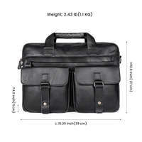 Porte-documents rigide de luxe en cuir véritable pour hommes, 156 pouces, grande capacité, sac multifonctionnel pour ordinateur portable, Aijiang, 1.6kg