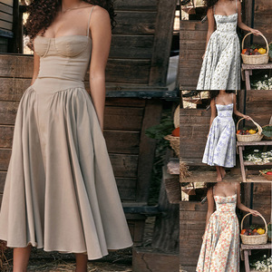 Vestido Largo Elegante de Mujer, Estilo Europeo Americano, Cuello Redondo, Retro Francés, Ajustado, Primavera 2026 - Product Image 4