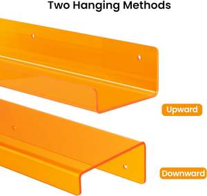 Étagère murale orange flottante en acrylique pour enfants, organisateur de livres - Product Image 2