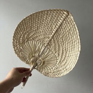 Wholesale Handwoven Vintage Style Palm <b>Leaf</b> Hand Fan for DIY Painting - Product Image 3