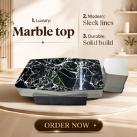 Ensemble de tables basses gigognes surdimensionnées et miniatures, rectangulaires longues avec cube compact gris, décoration moderne pour salon
