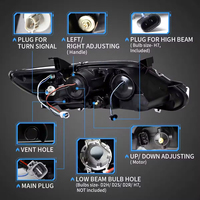 Projecteurs LED VLAND compatibles avec Toyota Camry 2010 2011 Base LE SE et XLE version américaine avec clignotants séquentiels