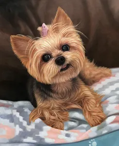 Hand Painted Pet Dog Portrait from Photo by A Professional Artist Acrylic on Canvas Memorials Gifts or for Home Decoration