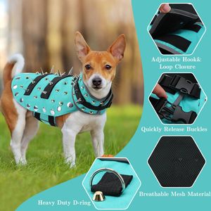Coyote Hawks tahan air mempertahankan Spike Kecil rompi anjing <span class=keywords><strong>Harness</strong></span> dengan Spike dan paku keling - Product Image 5