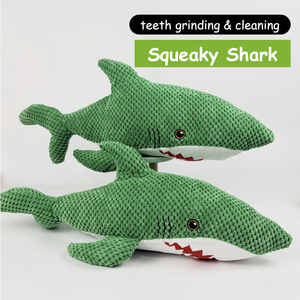 Grande Giocattolo per Cani in Peluche a Forma di Squalo Verde, Resistente ai Morsi, Lavabile - Product Image 1