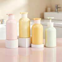 En stock, flacon pompe en plastique vide de 300 ml, couleur macaron, pour shampoing, lotion corporelle, gel douche pour enfants, conteneur cosmétique rechargeable, logo personnalisé