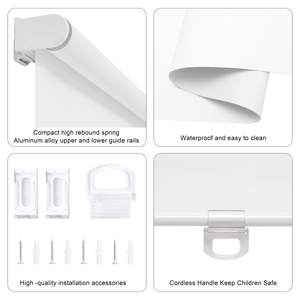 ستائر دوارة بسيطة مخصصة بدون حبال، تعتيم كامل 100٪، سهلة التركيب، تُسحب للأسفل لتغميق الغرفة - Product Image 4