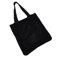 Sac fourre-tout de plage en maille crochetée brodée avec cordon de serrage, sac à bandoulière tricoté couleur bonbon pour femme, idéal pour l'été