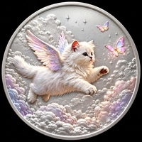 Pièces de monnaie en cuivre fin 999 de haute qualité avec impression couleur, 1 once, animaux fantastiques, pièce plaquée argent