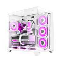 AntarcChill Full Tower ATX MATX Full View Three Transparent Side Panels Dated Computer Case Cover PC Case