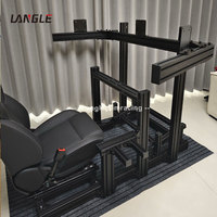 Simulador de Vuelo VR, Plataforma de Simulación de Carreras, Simulador de Conducción de Juegos de Carreras, Cabina de Simulación 4040 40120 Kit Negro, Marcos de Aluminio 4080
