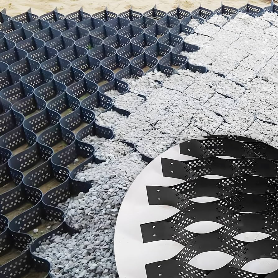 plastic grid concrete driveway rhombus