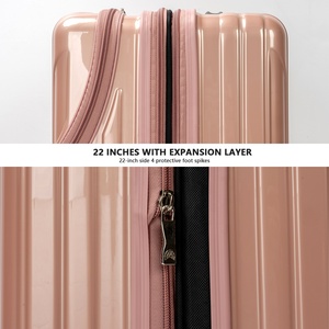 Nouvelle <span class=keywords><strong>valise</strong></span> trolley légère en PC tendance, 18 à 22 pouces, bagage de voyage avec sac pour ordinateur portable - Product Image 5