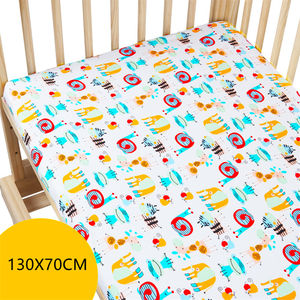 Sábana bajera de 100% algodón <span class=keywords><strong>para</strong></span> <span class=keywords><strong>cuna</strong></span>, funda protectora suave <span class=keywords><strong>para</strong></span> cama de bebé y sábana elástica, ropa de cama de recién nacido con dibujos animados - Product Image 6