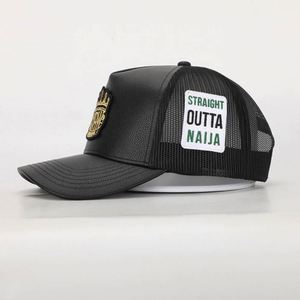 Casquette de camionneur en cuir PU avec logo brodé 5 panneaux, personnalisée OEM, haute qualité, certifiée BSCI, Gorras, casquette en maille - Product Image 3