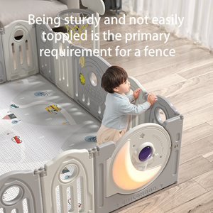 คอกกั้นเด็กพลาสติกพับได้พร้อมสไลเดอร์ <span class=keywords><strong>เปล</strong></span>โยก ม้าโยก รั้วนิรภัยในร่ม สนามเด็กเล่นแบบพกพา ศูนย์กิจกรรมสำหรับเด็กเล็ก - Product Image 4