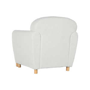 Fauteuil en bois en polyester 81X78X82 blanc boucle - Product Image 6