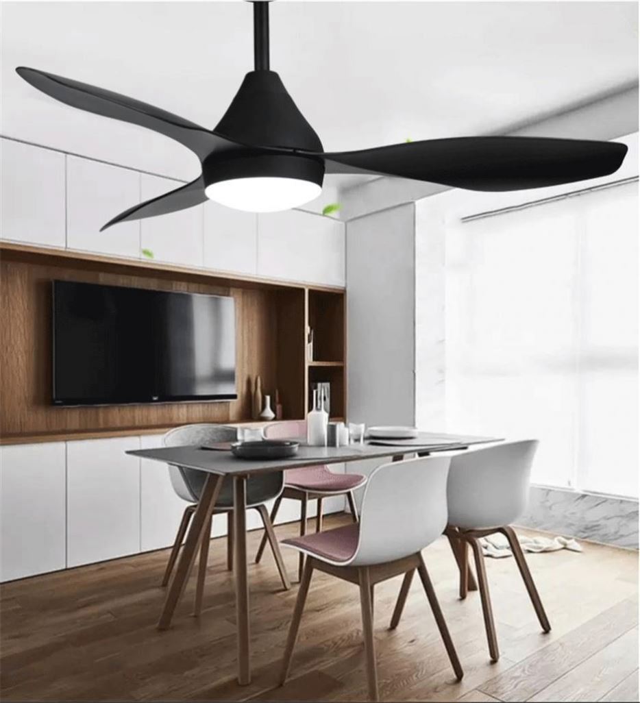 Plain White Ceiling Fan Light Modern
