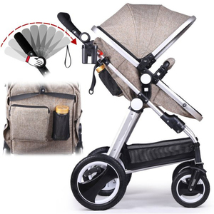 Xe Đẩy Trẻ Em Bằng Nhôm, Xe Đẩy Em Bé, Xe Đẩy Trẻ Em, Xe Đẩy, Túi Tã, Khaki - Product Image 1