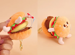 カワイイペルシュソフトかわいいミニぬいぐるみフライドポテトバーガーぬいぐるみキーホルダーリング - Product Image 5