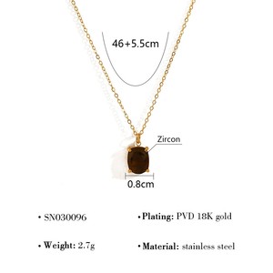 Collier à breloques en zircon cubique coloré, vente chaude, pendentif en pierre précieuse inaltérable pour <span class=keywords><strong>femme</strong></span>, idéal pour <span class=keywords><strong>l</strong></span>'été - Product Image 6