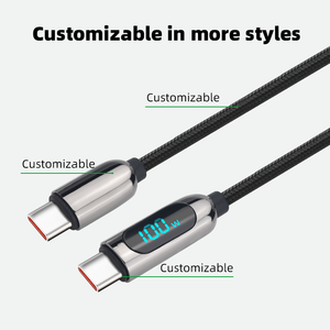 WISTAR Design Super Fast Charger <strong>Usb</strong> <strong>c</strong> <strong>Cable</strong> 100w Digital Display Alloy Material Type <strong>c</strong> to Type <strong>c</strong> <strong>Usb</strong> Charging <strong>Cable</strong> - Product Image 2