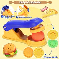 Ensemble d'outils de modelage en pâte à modeler plastique Kitchen Creations : emporte-pièces, moule alimentaire, rouleau, découpeur, extrudeur pour enfants