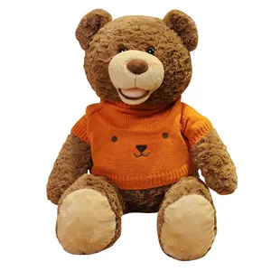 毛绒玩具泰迪熊毛绒动物t恤印花标志花式泰迪熊毛绒玩具