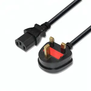 Aprobado británico Reino Unido Fused Plug Computer C13 Iec Uk Cable de alimentación de 3 pines