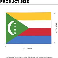 Drapeau national des Comores en polyester 100 %, imprimé recto-verso, 3x5 pieds, vente en gros