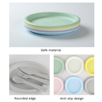 Ensemble de 6 assiettes écologiques de couleur pastel, lavables au lave-vaisselle, réutilisables, pour cuisines et fêtes très occupées
