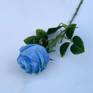 Pièce maîtresse de mariage, tige de rose en soie artificielle, <span class=keywords><strong>faux</strong></span> bourgeon de rose rouge unique pour toile de fond - Product Image 3