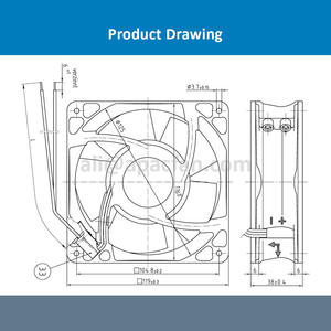 For 4114NXHHU-233 120*120*38mm Ball Bearing Electric DC 24VDC 0.50A 12W 4900RPM Cabinet Axial Cooling <b>Fan</b> - Product Image 4