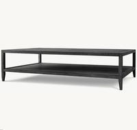 Table basse rectangulaire mobile en chêne naturel, style américain Dynastie Sasanienne, pour salon moderne français, villa et hôtel