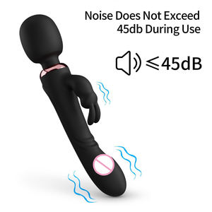 Commercio all'ingrosso 10 vibrazioni 2 motori doppio testa di coniglio vibratore bacchetta <span class=keywords><strong>3</strong></span> funzione Dildo giocattoli sessuali per la masturbazione - Product Image 4