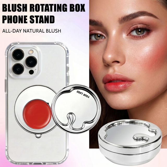 Wholesale Multi-use Rotatable Blusher 7 Colors Matte Makeup with Mirror Magnetic Phone Stand Creamy Blush for Private Label