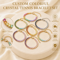 Bracelet de tennis coloré SongYi avec pierres facettées dégradées, chaîne dorée, bijoux pour femmes, cadeau