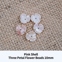 Manik-manik Bunga Ukiran Cangkang Alami Trochus Shell Putih Mutiara Cangkang Merah Muda Manik-manik Bunga Longgar untuk Pembuatan Perhiasan DIY