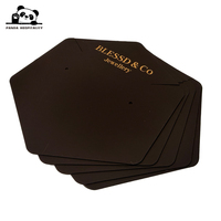Carte de présentation hexagonale personnalisée en papier doux au toucher avec lamination, impression de logo en feuille d'or, pour boucles d'oreilles