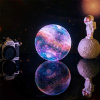 Lámpara LED de noche con estampado 3D de Luna, decoración para el hogar y el dormitorio, luz de mesa