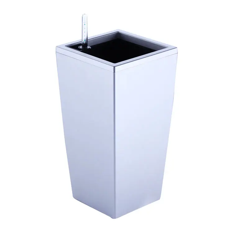 Plastic watering flower pot modern decorative square flower pot suitable for all indoor plants flowers and herbs