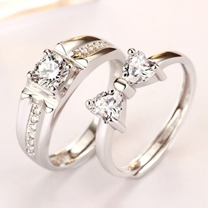 时尚珠宝925纯银情侣戒指结婚戒指情人节礼物 - Product Image 1