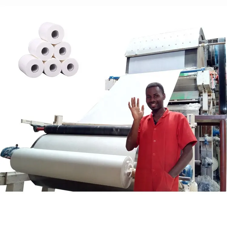 5-10 Tonnen/Tag Altpapier Vigin Pulp Toiletten papierrolle Recycling Herstellungs maschine Preis Präge maschine